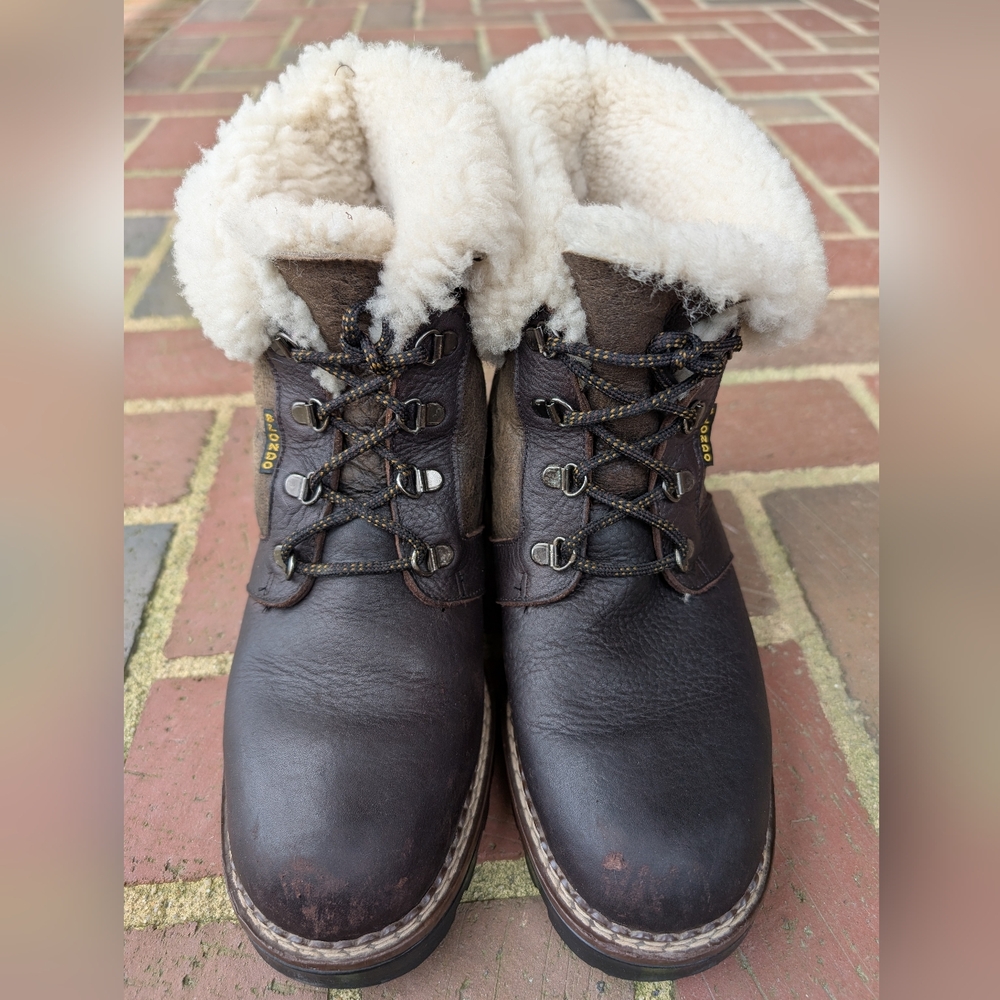 Blondo Canada Brown Leather Snow Boots Genuine Shearling Sz 10 Women EU 40 Warm!